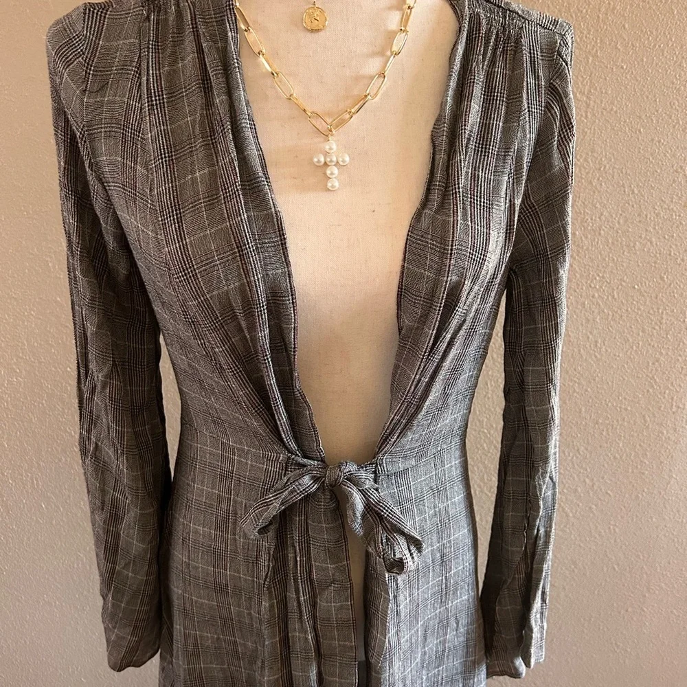 Longline plaid cardigan - Picture 5 of 6
